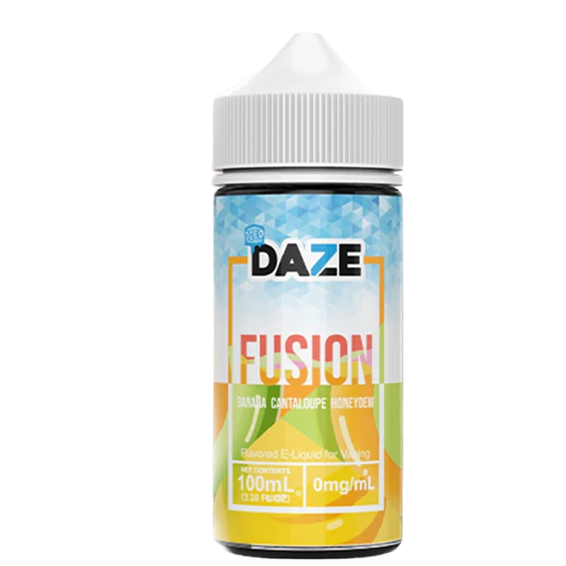7 Daze Fusion Banana Cantaloupe Honeydew ICED 100mL e-liquid bottle