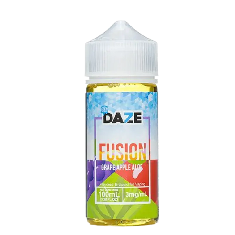 7 Daze Fusion Grape Apple Aloe ICED 100mL e-liquid bottle