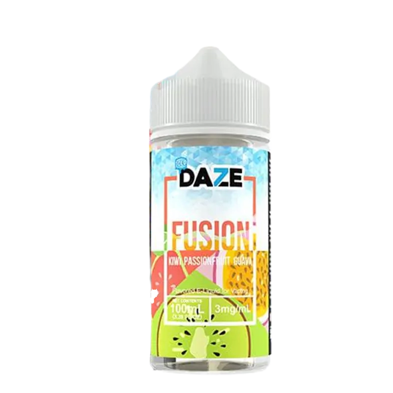 7 Daze Fusion Kiwi Passionfruit Guava ICED 100mL e-liquid bottle