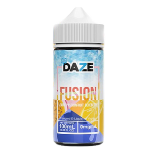 7 Daze Fusion Lemon Passionfruit Blueberry ICED 100mL e-liquid bottle