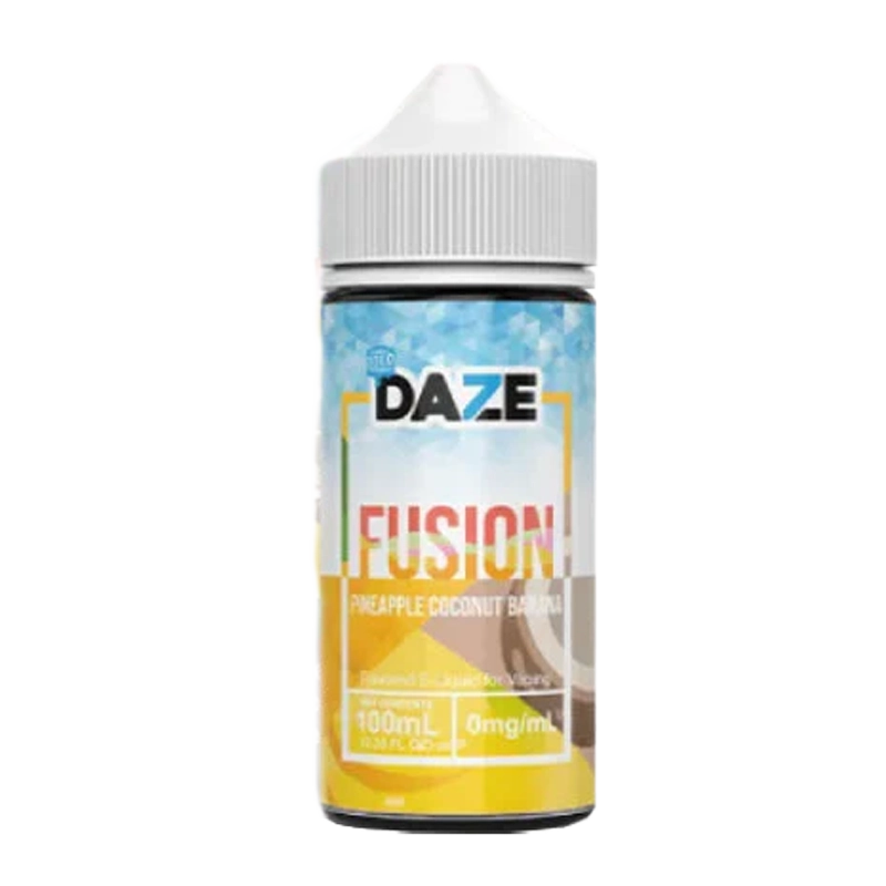 7 Daze Fusion Pineapple Coconut Banana ICED 100mL e-liquid bottle