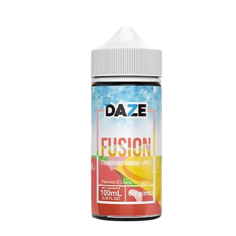 7 Daze Fusion Strawberry Banana Apple ICED 100mL e-liquid bottle