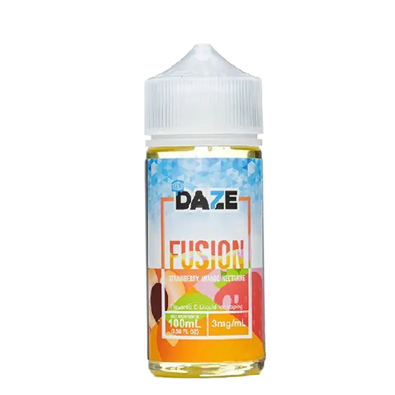 7 Daze Fusion Strawberry Mango Nectarine ICED 100mL e-liquid bottle