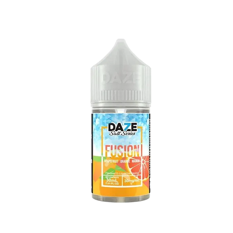 7 Daze Fusion Grapefruit Orange Mango ICED 30mL salt nicotine e-liquid bottle