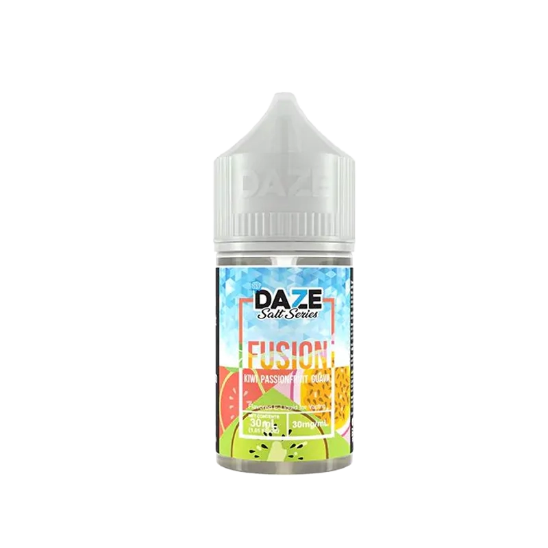 7 Daze Fusion Kiwi Passionfruit Guava ICED 30mL salt nicotine e-liquid bottle