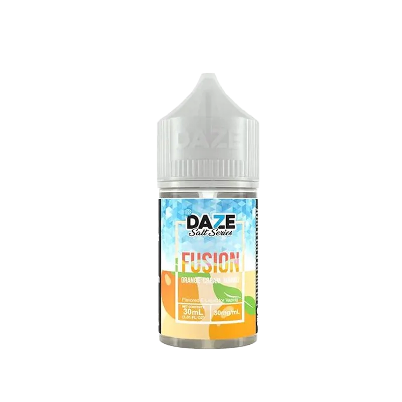 7 Daze Fusion Orange Cream Mango ICED 30mL salt nicotine e-liquid bottle