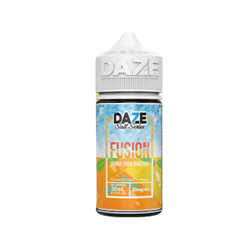 7 Daze Fusion Orange Yuzu Tangerine ICED 30mL salt nicotine e-liquid bottle