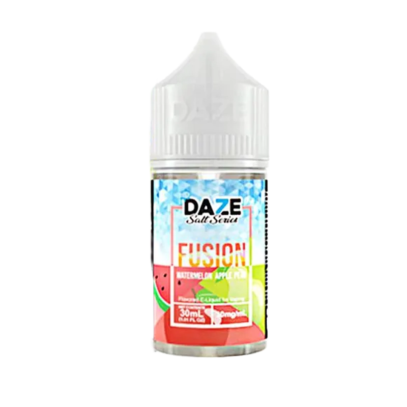 7 Daze Fusion Raspberry Green Apple Watermelon ICED 30mL salt nicotine e-liquid bottle