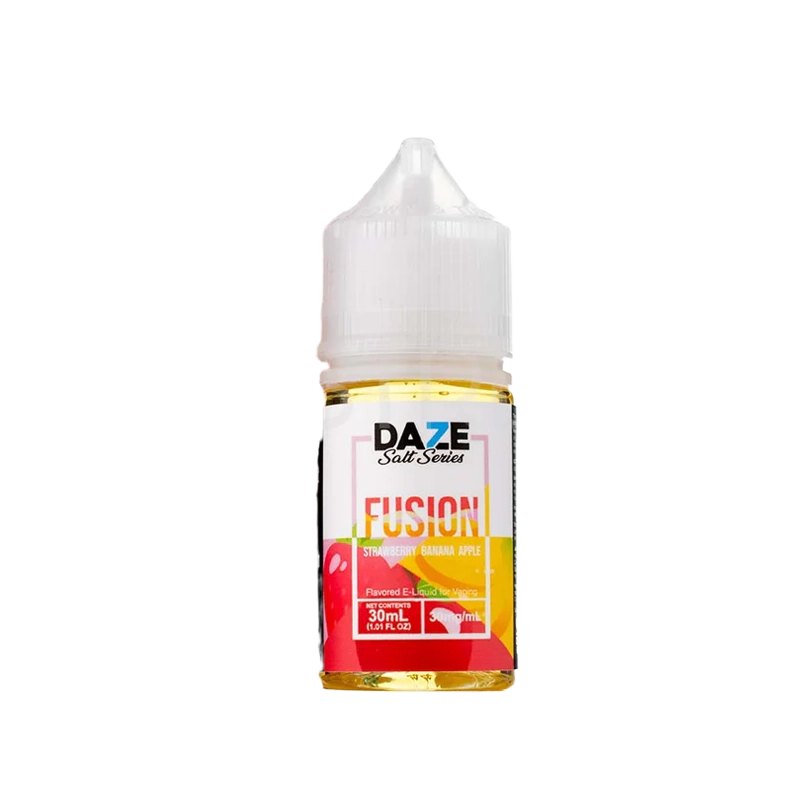 7 Daze Fusion Strawberry Banana Apple 30mL salt nicotine e-liquid bottle