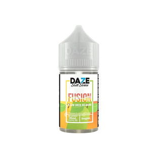 7 Daze Fusion Yellow Green Red Mango 30mL salt nicotine e-liquid bottle