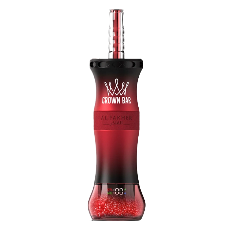 Al Fakher Crown Bar E-Hose X Disposable - sleek rectangular device with HD display screen and premium shisha-inspired flavor profile.