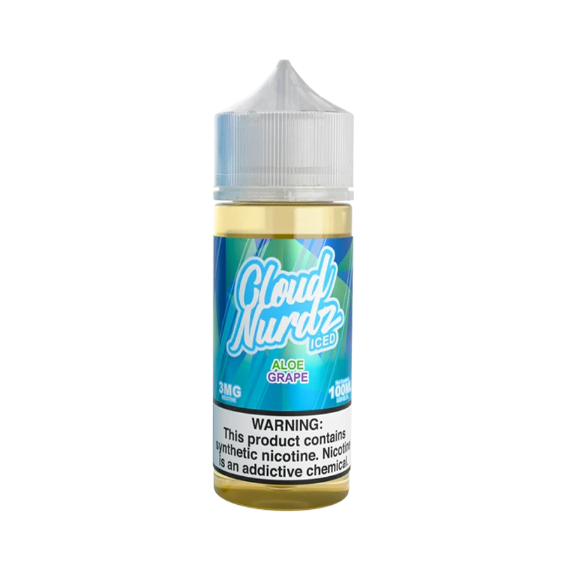 Cloud Nurdz Aloe Grape Iced 100mL e-liquid bottle