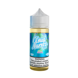 Cloud Nurdz Aloe Grape Iced 100mL e-liquid bottle