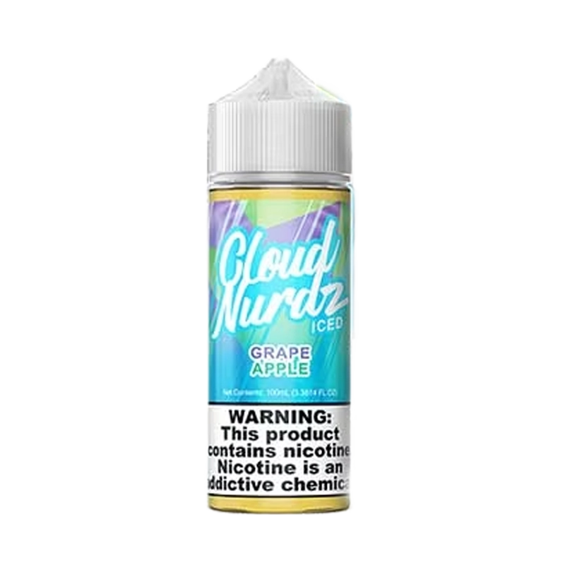 Cloud Nurdz Apple Grape Iced 100mL e-liquid bottle