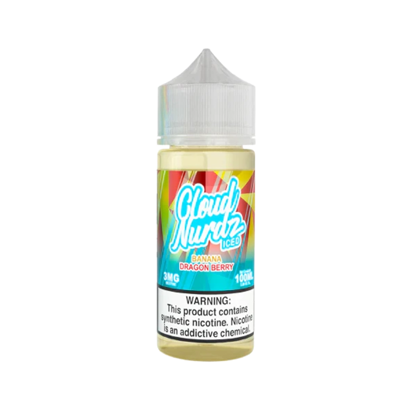 Cloud Nurdz Banana Dragon Berry Iced 100mL e-liquid bottle