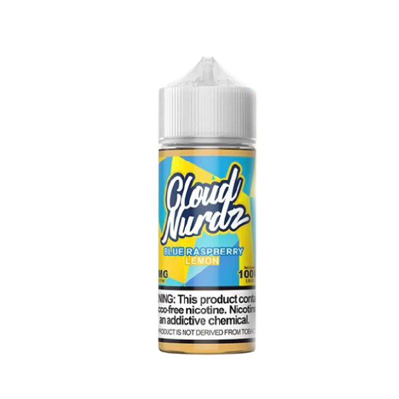 Cloud Nurdz Blue Raspberry Lemon 100mL e-liquid bottle