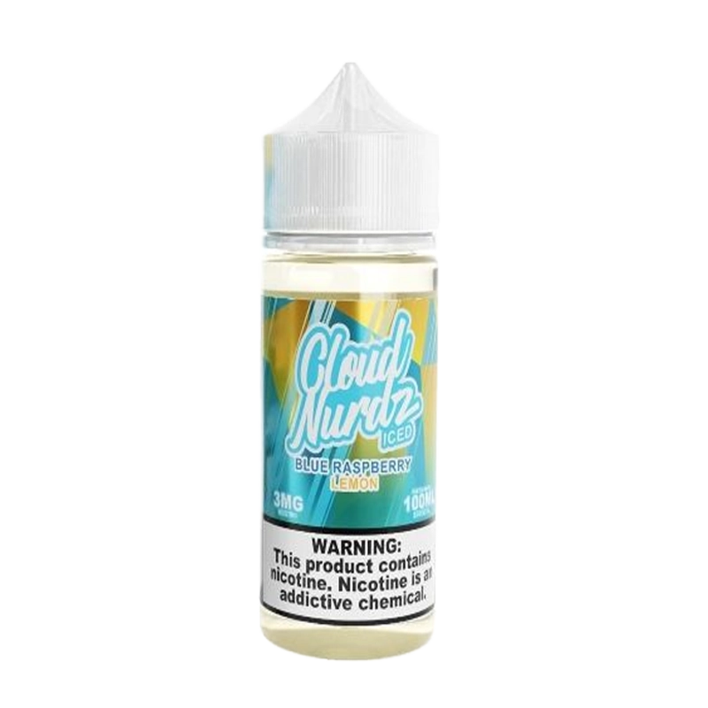 Cloud Nurdz Blue Raspberry Lemon Iced 100mL e-liquid bottle