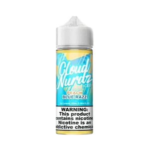 Cloud Nurdz Blue Raspberry Peach Iced 100mL e-liquid bottle