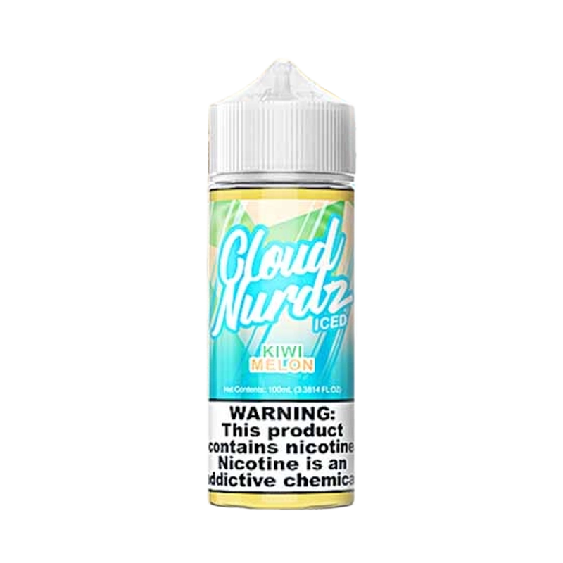 Cloud Nurdz Melon Kiwi Iced 100mL e-liquid bottle
