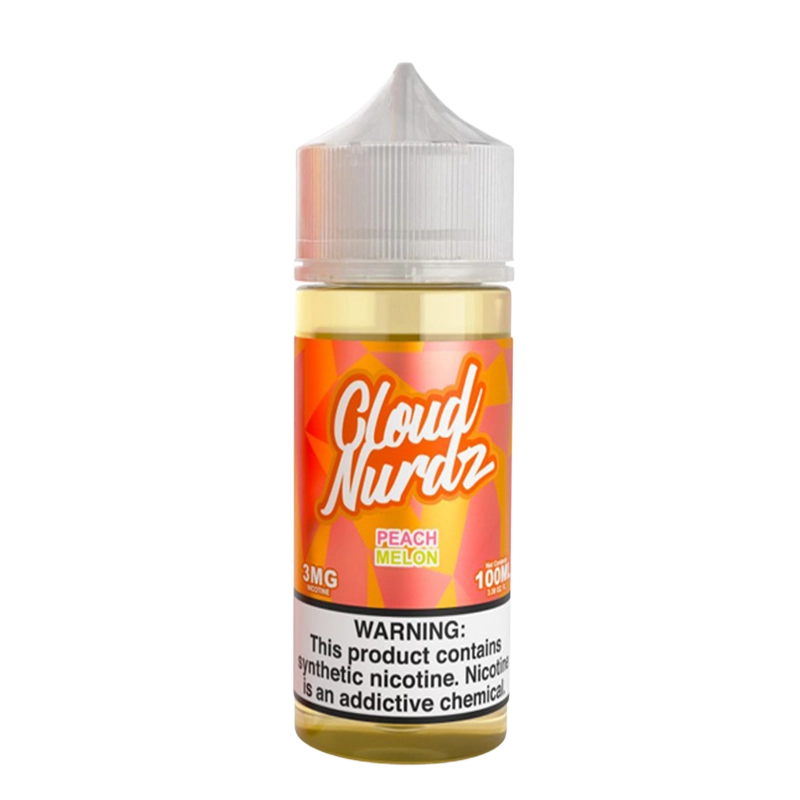 Cloud Nurdz Peach Melon 100mL e-liquid bottle