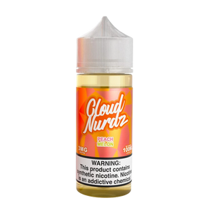 Cloud Nurdz Peach Melon 100mL e-liquid bottle