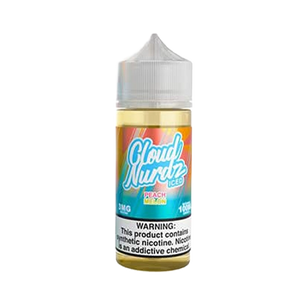 Cloud Nurdz Peach Melon Iced 100mL e-liquid bottle