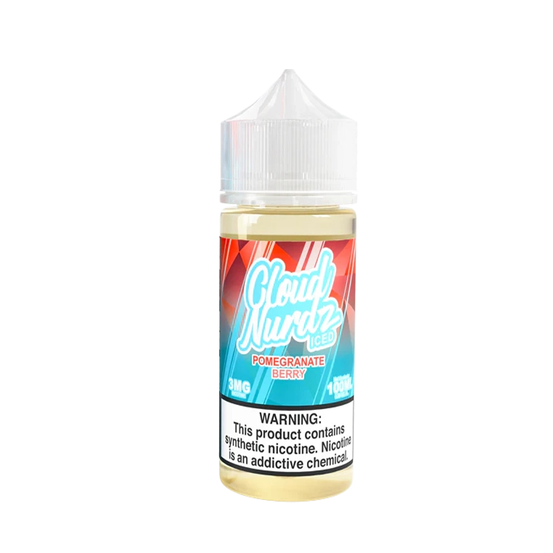 Cloud Nurdz Pomegranate Berry Iced 100mL e-liquid bottle