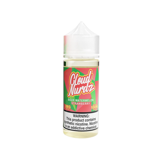 Cloud Nurdz Sour Watermelon Strawberry 100mL e-liquid bottle