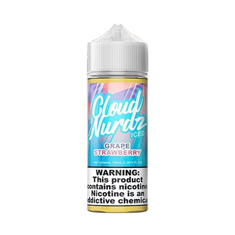 Cloud Nurdz Strawberry Grape Iced 100mL e-liquid bottle