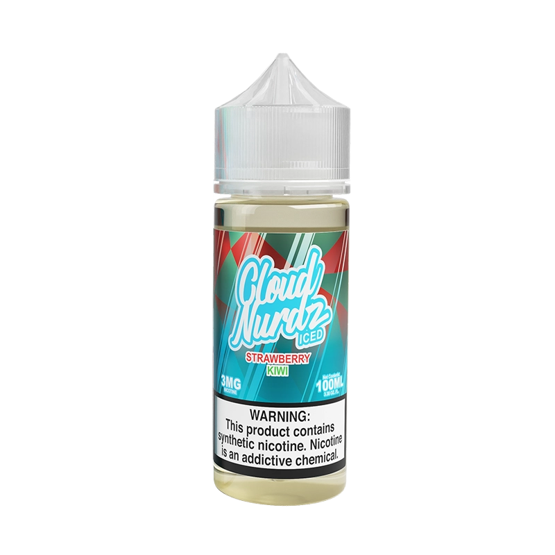 Cloud Nurdz Strawberry Kiwi Iced 100mL e-liquid bottle