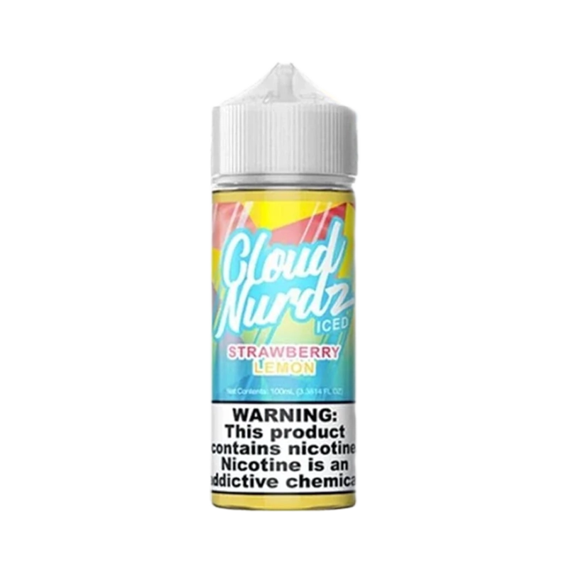 Cloud Nurdz Strawberry Lemon Iced 100mL e-liquid bottle