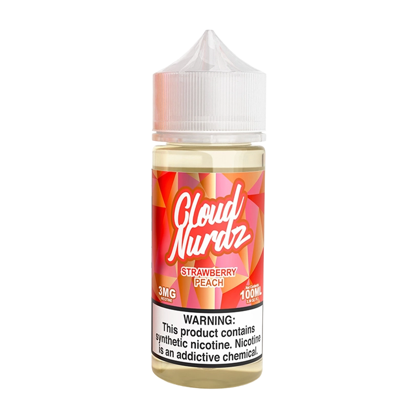 Cloud Nurdz Strawberry Peach 100mL e-liquid bottle