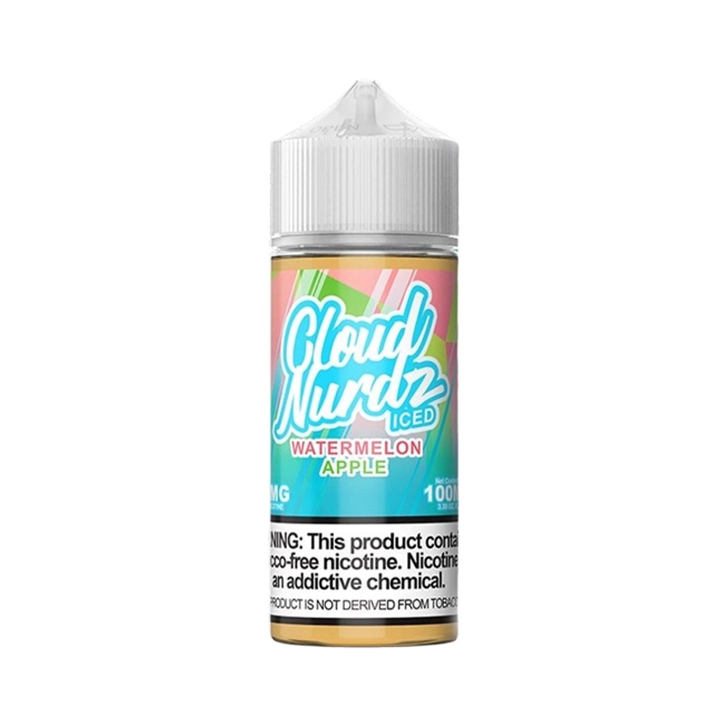 Cloud Nurdz Watermelon Apple Iced 100mL e-liquid bottle