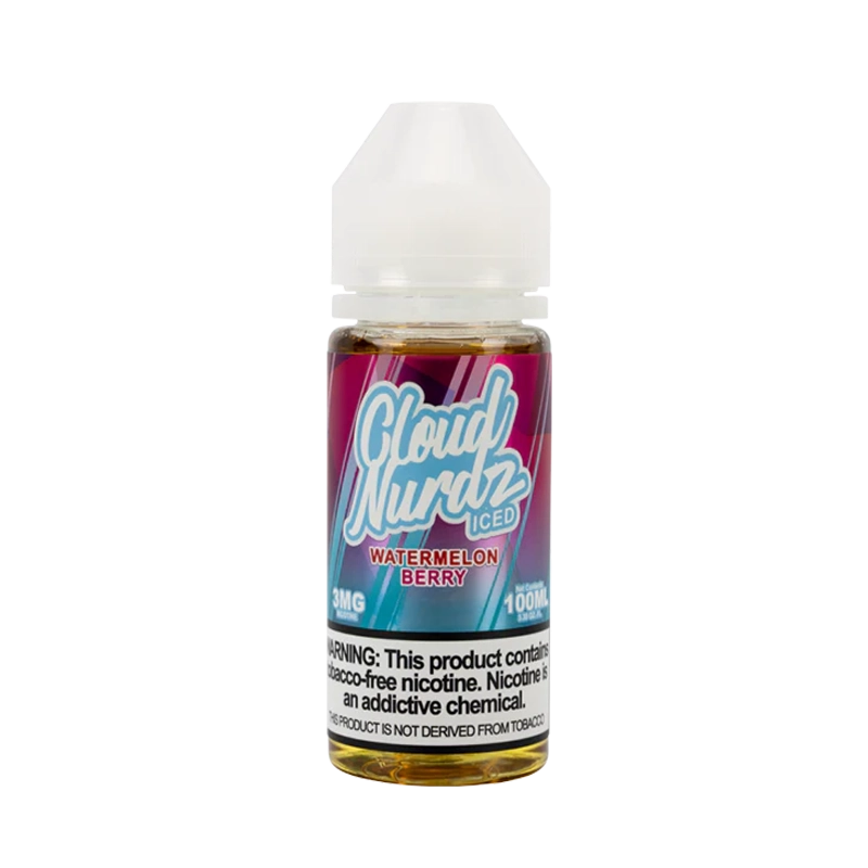 Cloud Nurdz Watermelon Berry Iced 100mL e-liquid bottle