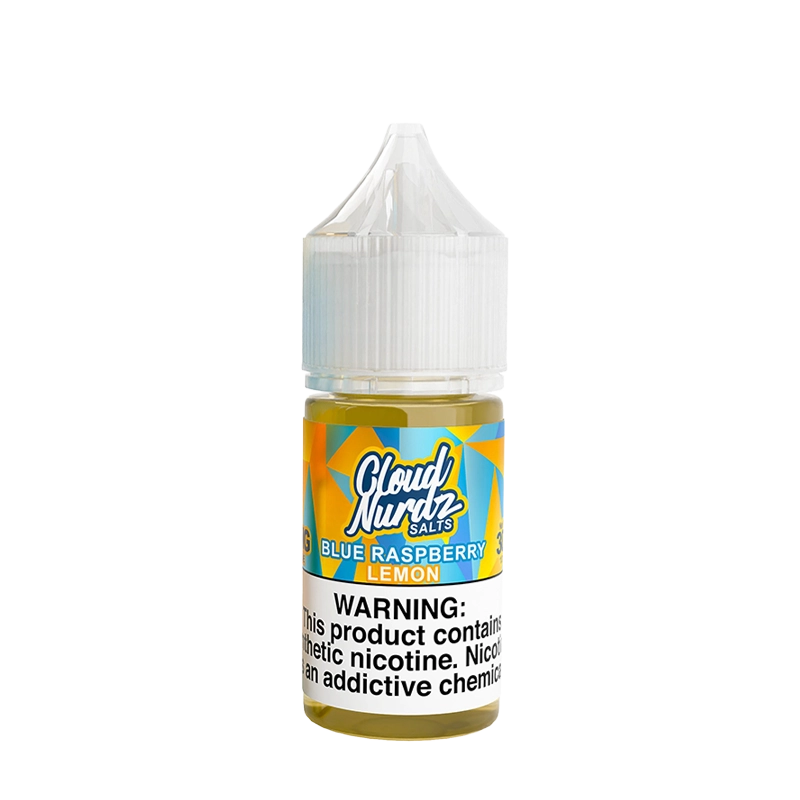 Cloud Nurdz Blue Raspberry Lemon 30mL salt nicotine e-liquid bottle