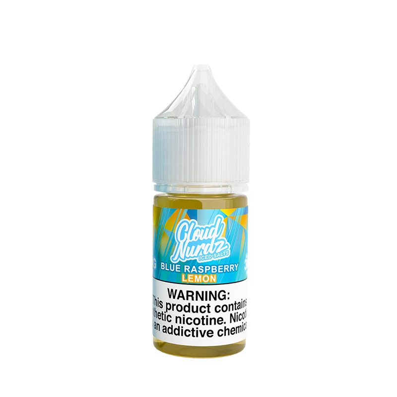 Cloud Nurdz Iced Blue Raspberry Lemon 30mL salt nicotine e-liquid bottle