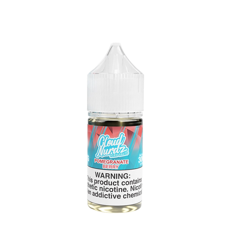 Cloud Nurdz Iced Pomegranate Berry 30mL salt nicotine e-liquid bottle