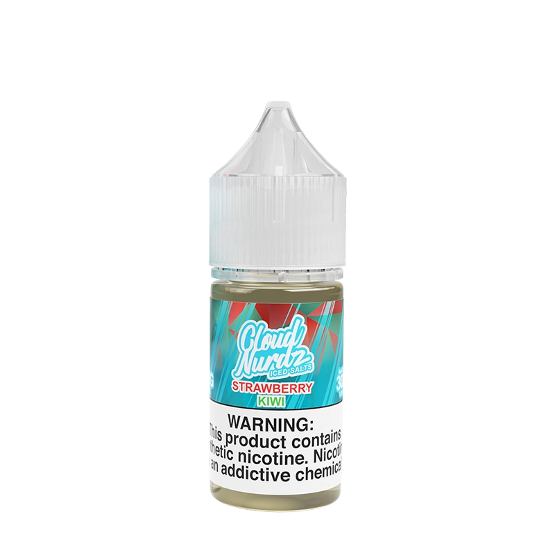 Cloud Nurdz Iced Strawberry Kiwi 30mL salt nicotine e-liquid bottle
