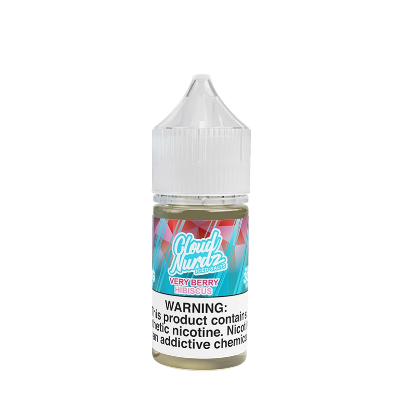 Cloud Nurdz Iced Very Berry Hibiscus 30mL salt nicotine e-liquid bottle