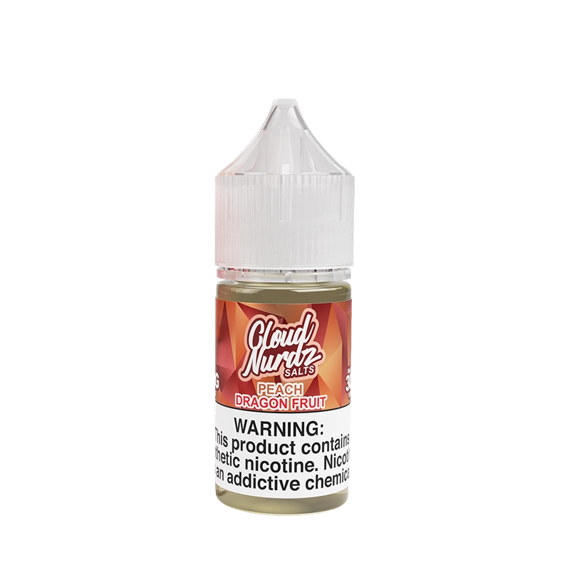 Cloud Nurdz Peach Dragon Fruit 30mL salt nicotine e-liquid bottle