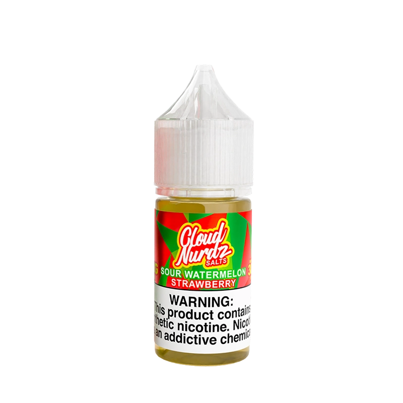 Cloud Nurdz Sour Watermelon Strawberry 30mL salt nicotine e-liquid bottle