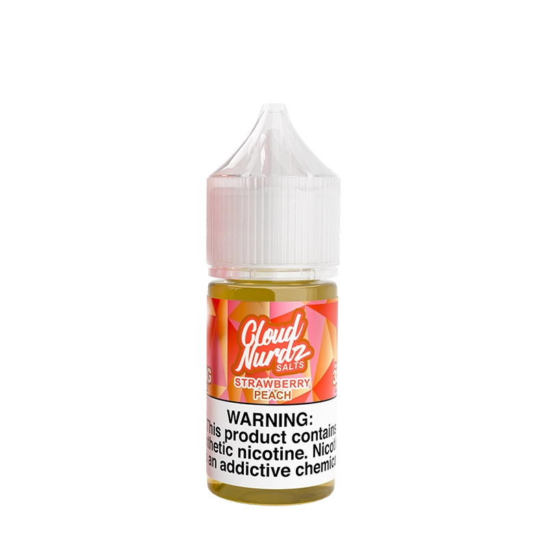 Cloud Nurdz Strawberry Peach 30mL salt nicotine e-liquid bottle