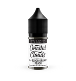 Coastal Clouds Iced Blood Orange Peach 30mL salt nicotine vape juice bottle.