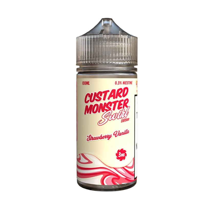 Custard Monster Strawberry Vanilla Swirl 100mL e-liquid bottle