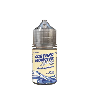 Custard Monster Blueberry Vanilla Swirl 30mL salt nicotine e-liquid bottle