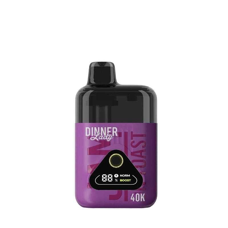 Dinner Lady 40000 Puff Disposable - sleek device with HD display screen, adjustable airflow, and premium dessert-inspired flavor branding.
