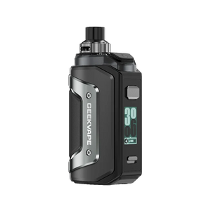 The GeekVape Aegis Hero 5 Pod System Kit displayed, showing its rugged chassis, pod, and USB-C port on a neutral background.