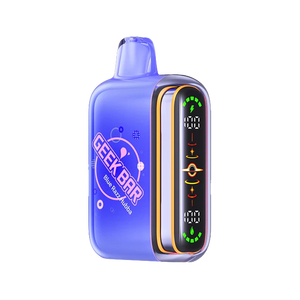 Geek Bar Pulse 2 25000 Puff Disposable - sleek metallic device with smart display screen, dual mesh coils, and Pulse mode indicator.