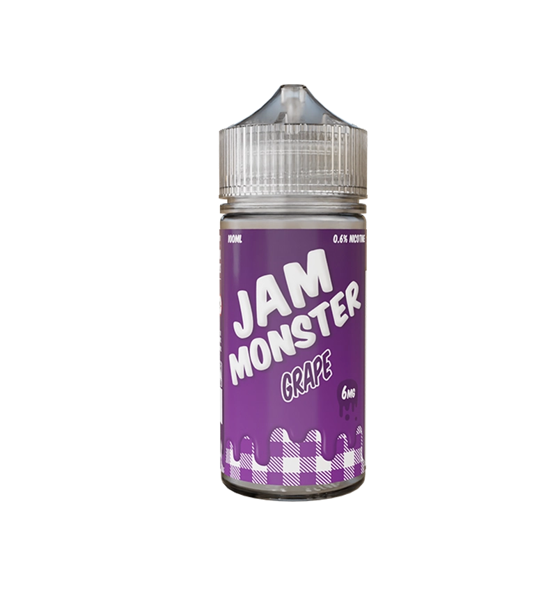 Jam Monster Grape 100mL vape juice bottle with sweet grape and creamy bakery flavor