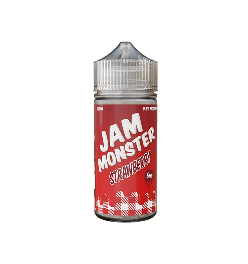Jam Monster Strawberry 100mL vape juice bottle